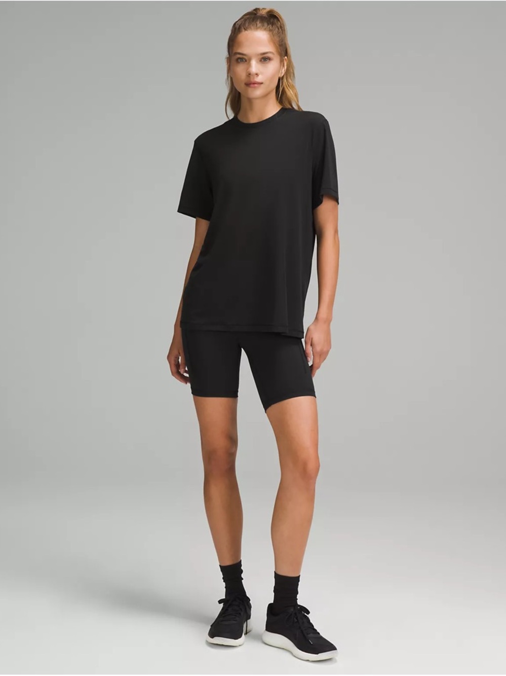 lululemon athletica Black Short-Sleeve Crew Tee